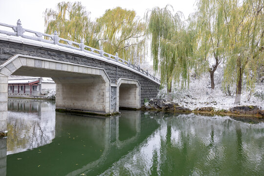 济南的冬天大明湖雪景