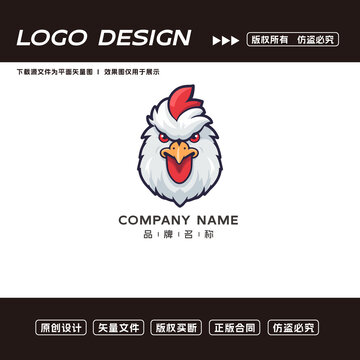 卡通鸡logo标志