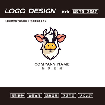 卡通牛logo标志