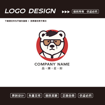 卡通熊logo标志