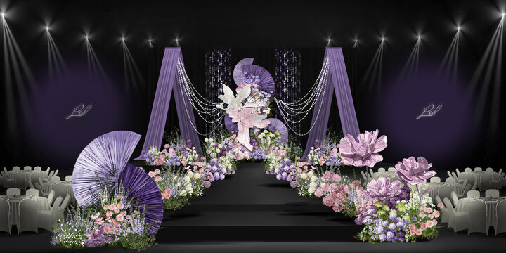 黑紫色婚礼效果图