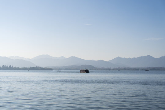 杭州西湖水墨山水风光