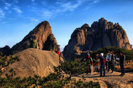 黄山远眺黄山风光