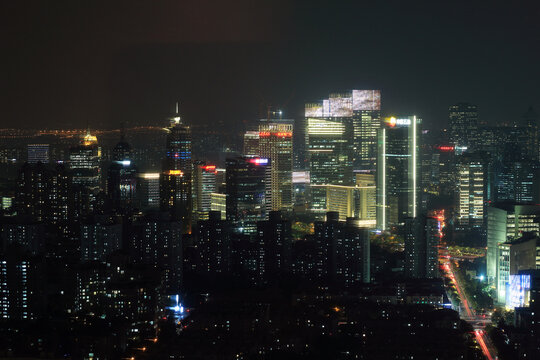 上海浦东城市风光夜景