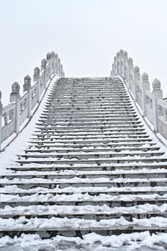 中国开封七盛角水系冬天雪景