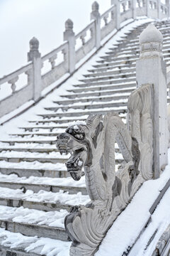 中国开封七盛角水系冬天雪景