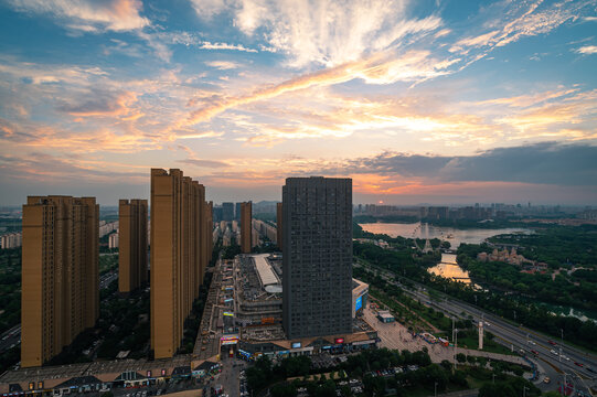 江苏张家港暨阳湖日落风景