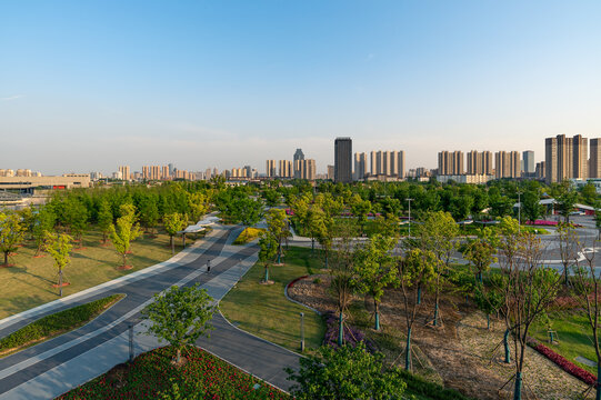 江苏江阴黄田港公园及城市风景