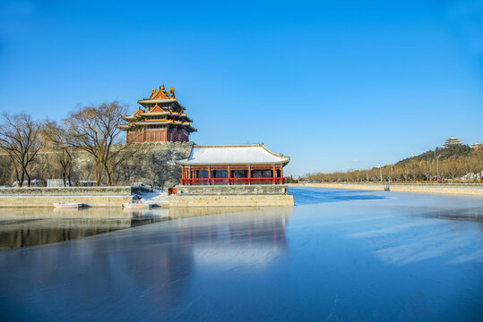 北京故宫角楼冬景