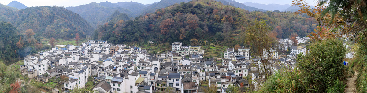 婺源长溪村全景图