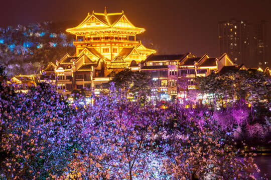 柳州龙城阁夜景