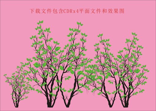 绿色植物树木森林花卉底纹