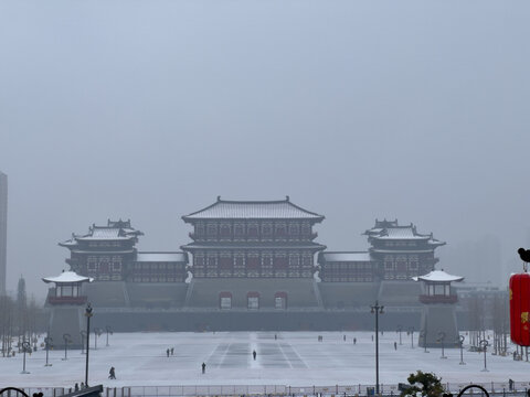 洛阳应天门雪景