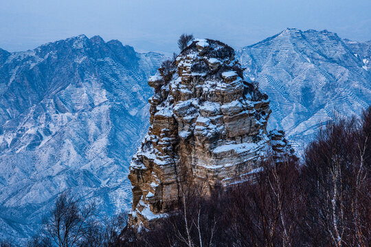 山区山脉山峰雪景