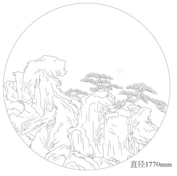 圆山水画