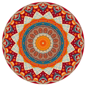 圆形民族风地毯图案