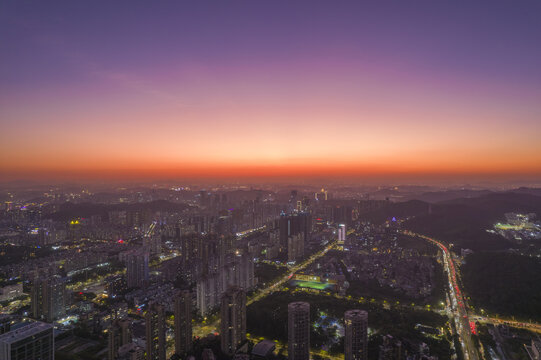 城市晚霞深圳龙岗