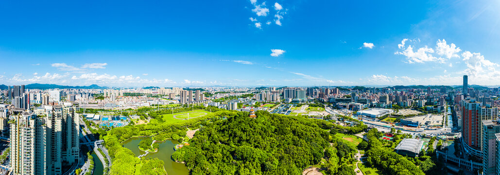 东莞虎门城市风光航拍全景