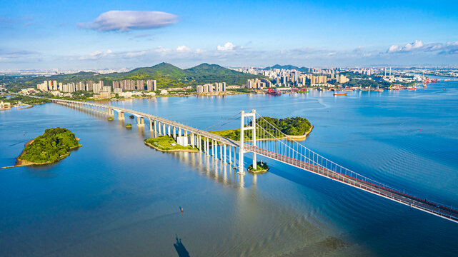 东莞虎门城市风光航拍全景