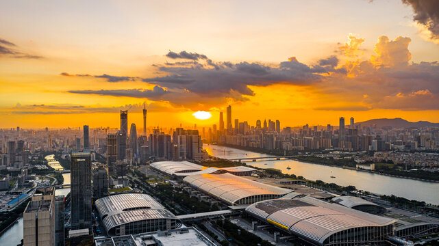 广东广州城市航拍全景