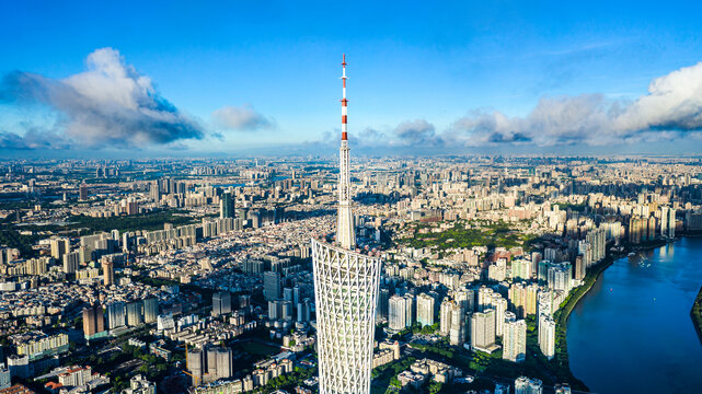 广东广州城市航拍全景