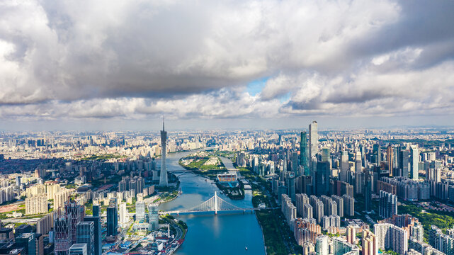 广东广州城市航拍全景