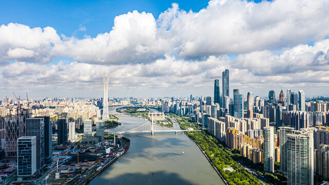 广东广州城市航拍全景