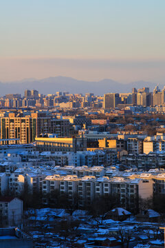 北京城市雪景