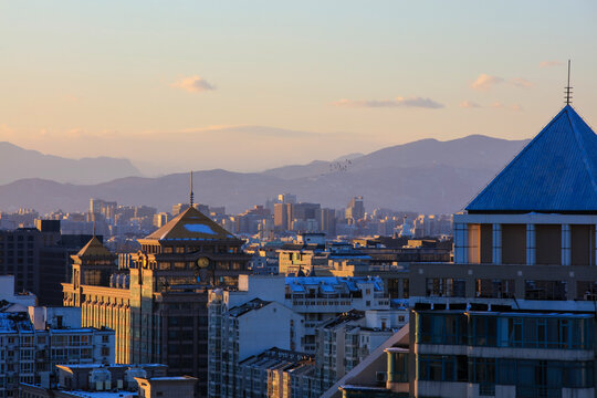 北京城市雪景