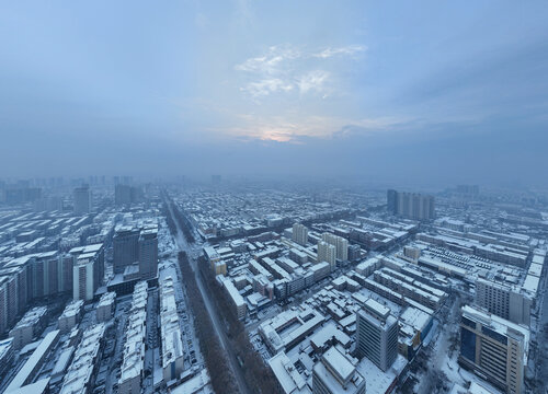 安阳市城市雪景