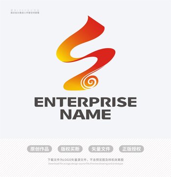 S字母卷轴书本LOGO标志