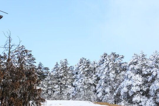 四川乐山峨眉山金顶雪景