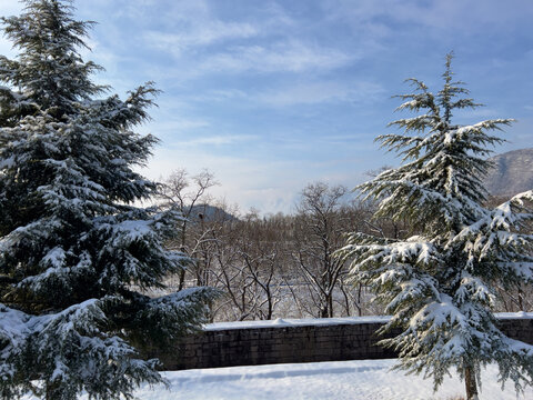 红旗渠雪景