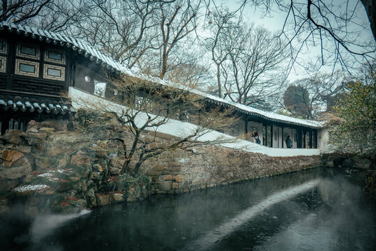 拙政园雪景