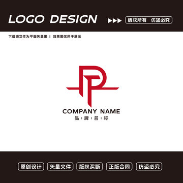 PT字母logo标志