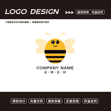 卡通蜜蜂logo标志