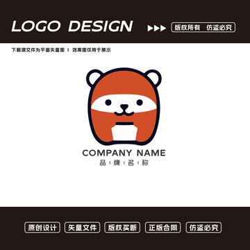 卡通小熊logo标志