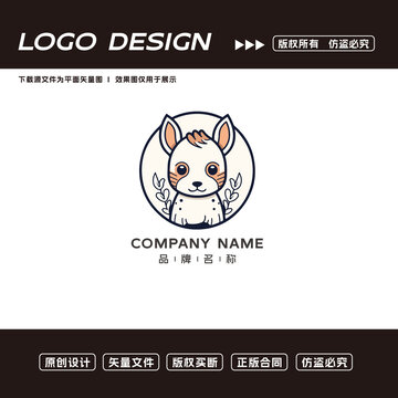 卡通兔子logo标志