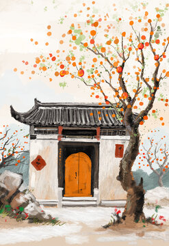 柿子插画