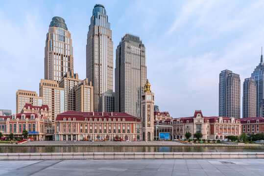 中国天津津湾广场城市建筑风景