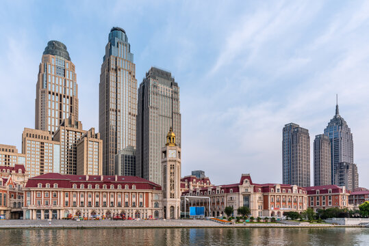 中国天津津湾广场城市建筑风景