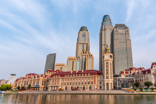 中国天津津湾广场城市建筑风景