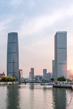 中国天津津湾广场城市建筑风景