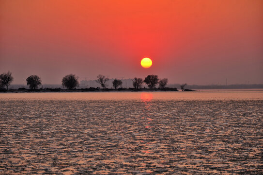 骆马湖的日落