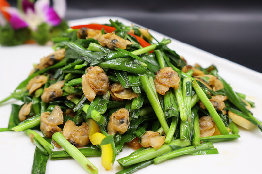 海螺肉炒韭菜