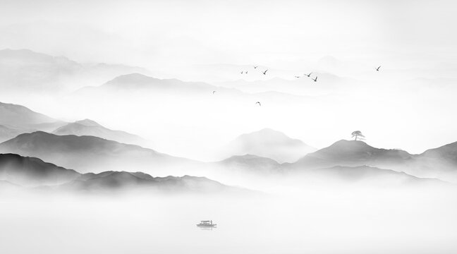 水墨山水画