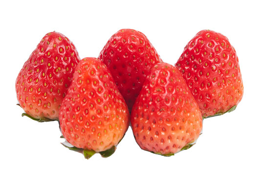 新鲜草莓白底图