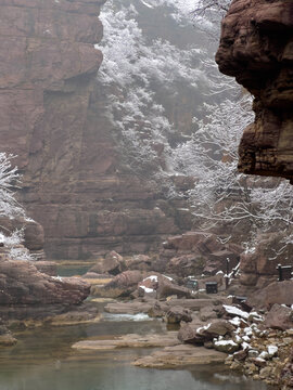 红石峡雪景