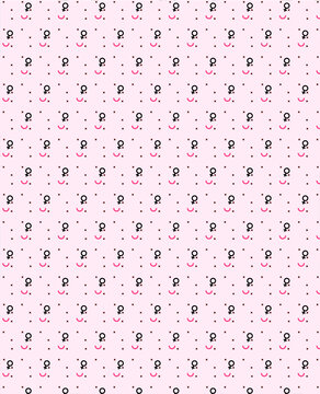 粉红男女图标和字母背景