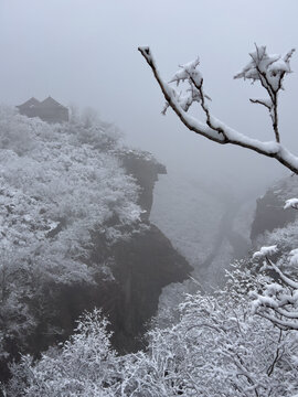 云台山雪景云海